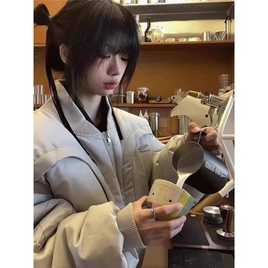 飞行员夹克棉服男冬季美式弧形短款棒球服外套MY212图片