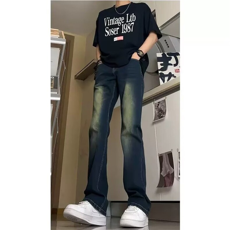 美式高街牛仔裤男水洗复古直筒弯刀微喇裤513ACK1965P35,男装牛仔裤,星座513A