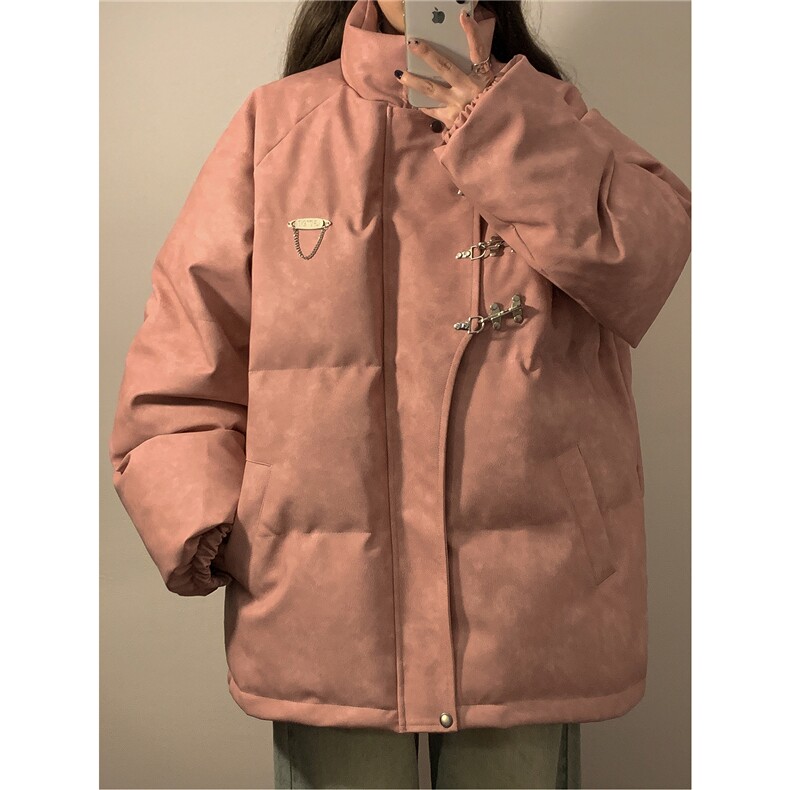 1中性立领PU皮复古做旧金属飞机扣大码M-5XL棉衣MY77726P148控198，男装棉衣，星座226-2