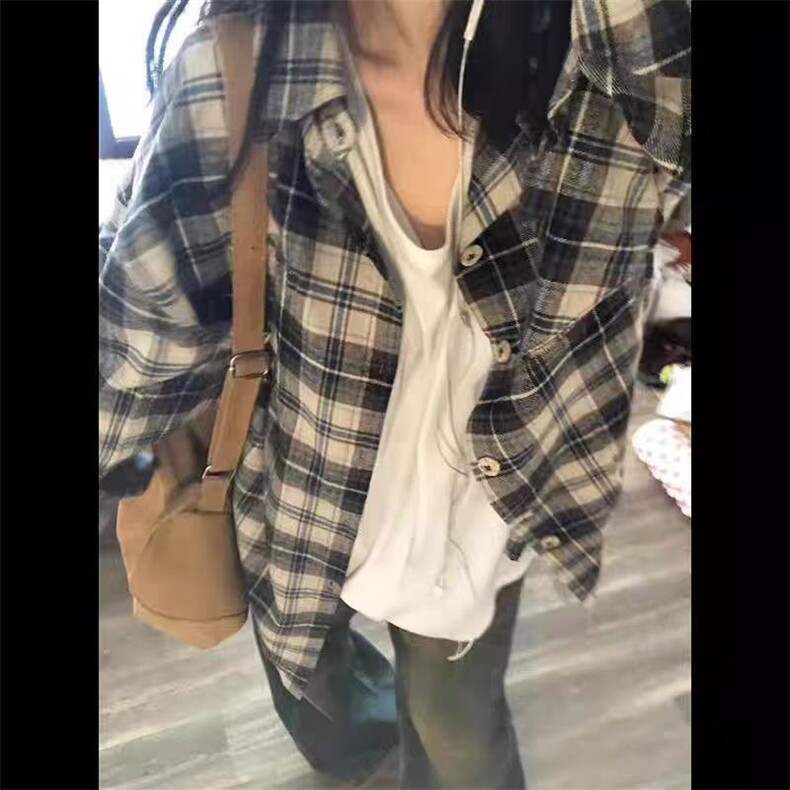法式慵懒风格纹防晒衬衫女秋季2025新款小个子美式防晒上衣外套薄,男装防晒衣,星座1210-1
