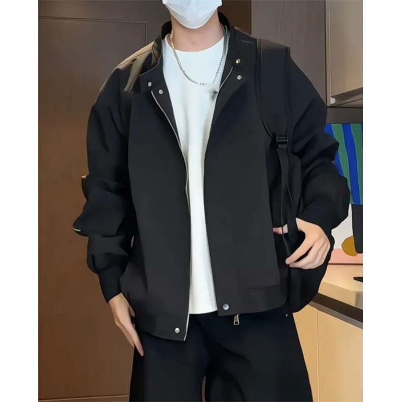 复古立领简约黑色百搭休闲哈灵顿夹克工装风显瘦棉服外套JK157,男装夹克,星座1116A（原606A-3）