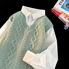 主推款男士假两件衬衫领新款刺绣针织打底衫CS38-P68，男装T恤，电商B278