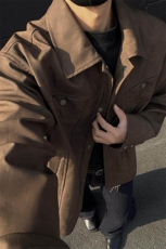 特批P75无差价cleanfit时尚扎染翻领PU夹克大码机车皮衣外套J5207，男装夹克，电商A001