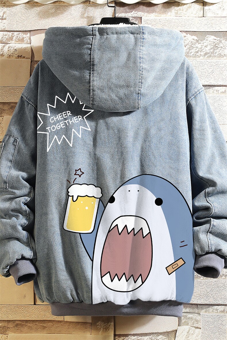 NM53137-P140牛仔外套男大码加厚加绒衣男羊羔毛服男,男装棉衣,电商A040A
