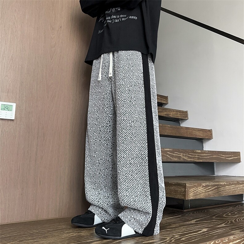 K25104批45控68秋季美式拼接休闲裤百搭宽松直筒裤长裤男裤子,男装休闲裤,电商D229A