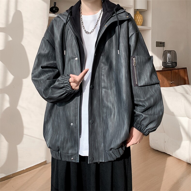春季皮衣美式潮牌青少年百搭夹克情侣春装外套XZ102B-1-JK2562P95,男装皮衣,星座102B-1
