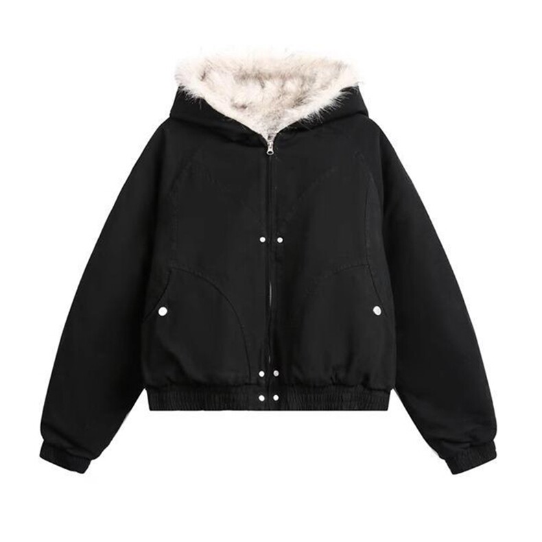 现货高品质美式高街冬季重磅硬挺短款座山雕毛领棉衣男女加厚外套，男装棉衣，电商A486-1