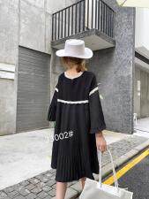 针织拼接连衣裙，女装连衣裙，千百莲