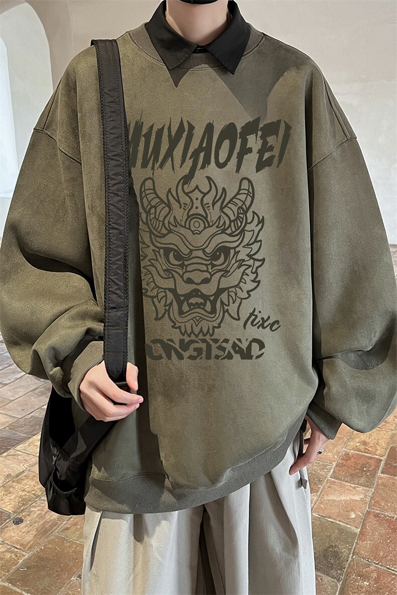 量大优可提供视频麂皮绒卫衣圆领HD019-1-LPYL4105-P30,男装卫衣,电商019-1