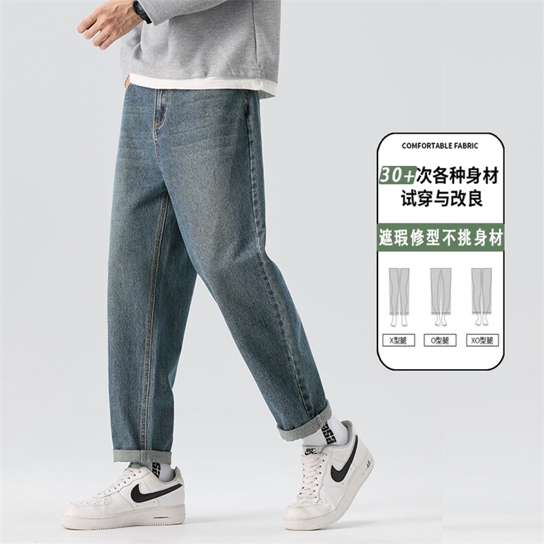 男宽松百搭2025秋季新款美式复古潮牌休闲水洗长裤子K6611-P52图片
