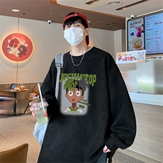 已注册原创港风供抖音得物高品质直播麂皮绒宽松男卫衣W3006P38，男装卫衣，电商C408-1(原B339-1)