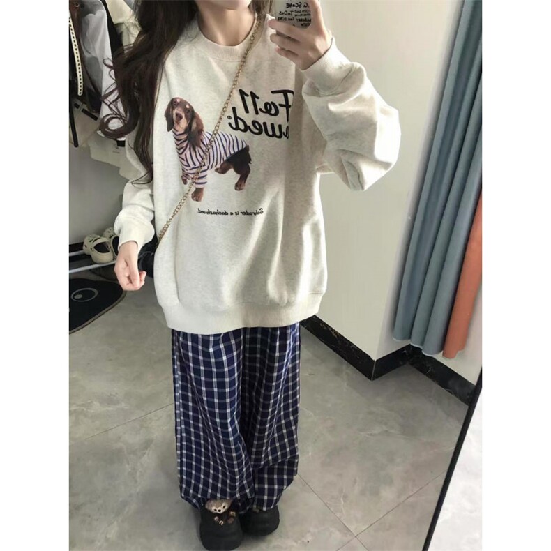 【有货】蓝色格子阔腿裤男女美式复古hiphop裤子宽松X814HH-特P50,男装休闲裤,星座1007（原301D）