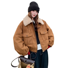 2025冬季新款羊羔毛鹿皮绒羽绒服外套90绒2C375-2525-P295-K448，女装羽绒服，2C375