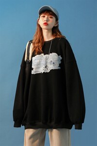 中性风 2026新款秋装大码情侣卫衣男女宇航员印花外套 G939 P33图片