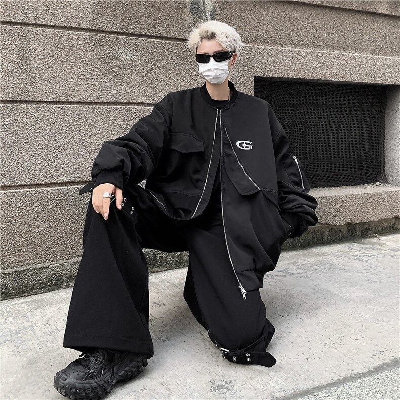 2023早春设计美式高街小众外套宽松折叠夹克上衣潮JK8529,男装夹克,星座1116A-1（原606A）
