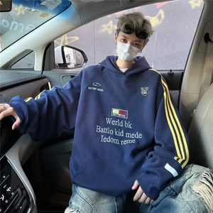 时尚华棉320克包边绣花连帽卫衣男装潮流外套XZ212-1-QWY8053-P48图片