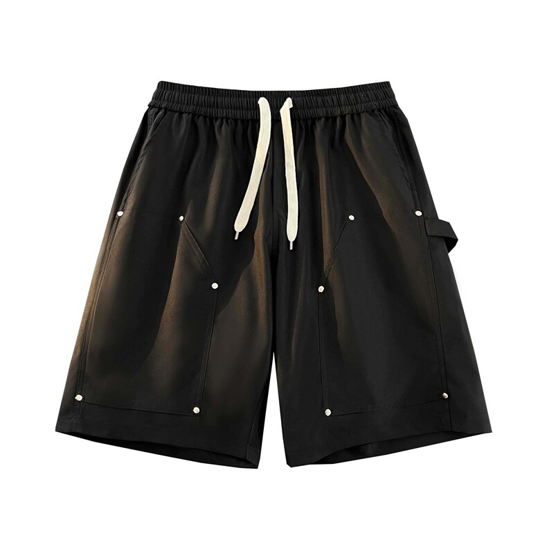 夏季铆钉抽绳短裤男夏季设计宽松休闲潮流百搭短裤DK339P-25,男装牛仔裤,电商A128