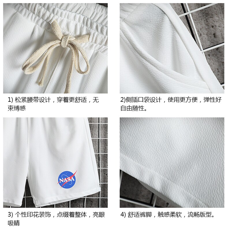 MK37252-P15NASA冰丝短裤男士大码宽松休闲五分裤运动中裤网格,男装休闲裤,电商A040A