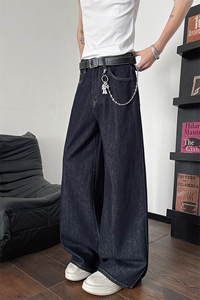 8XL-M 原牛！深蓝美式阔腿牛仔裤垂感慵懒休闲拖地直通裤K9139P68图片