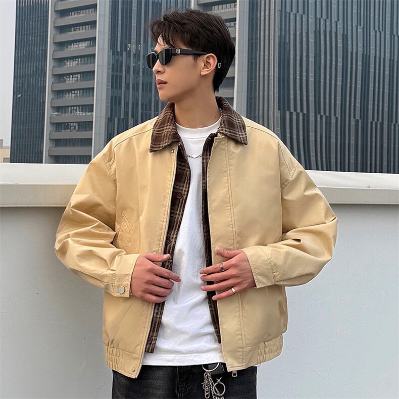 2026春季休闲痞帅工装假两件翻领夹克潮流外套A436-5002-P70,男装夹克,电商A436
