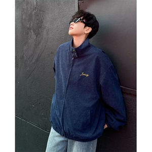 复古青少年外套男款秋季宽松运动夹克百搭潮牌棒球服休闲图片