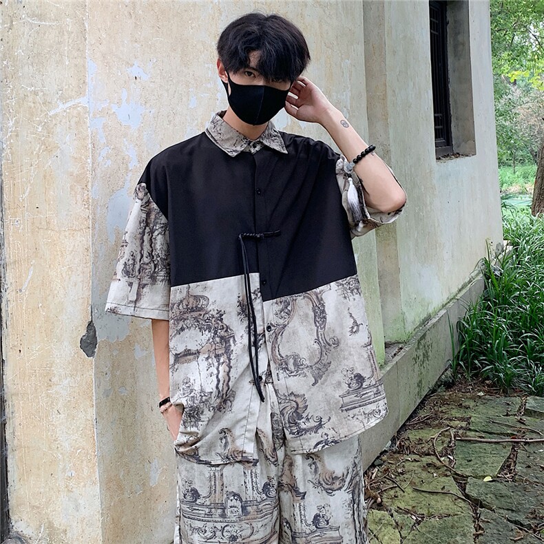 新中式套装TZ77797特P51衬衫CS77798特P33DK77055特P18套装控108,男装衬衫,星座226-1