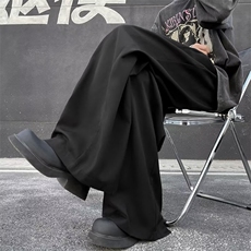 阔腿裤男韩版潮流高街帅气休闲裤2024春季新款ins长裤K5019-P43，男装休闲裤，星座412-2
