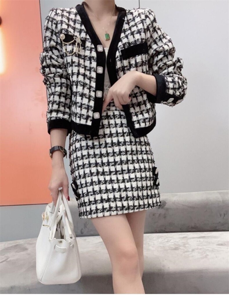 秋装套装小香，女装职业装，贻思茗