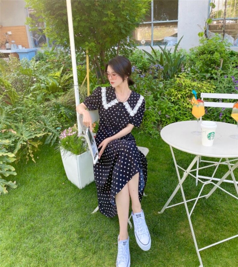 点点显示连衣裙，女装连衣裙，布萱