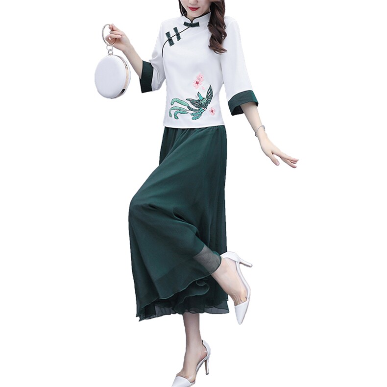 芷墨夏装新款时尚复古套裙精美刺绣,女装蕾丝衫/雪纺衫,天丽