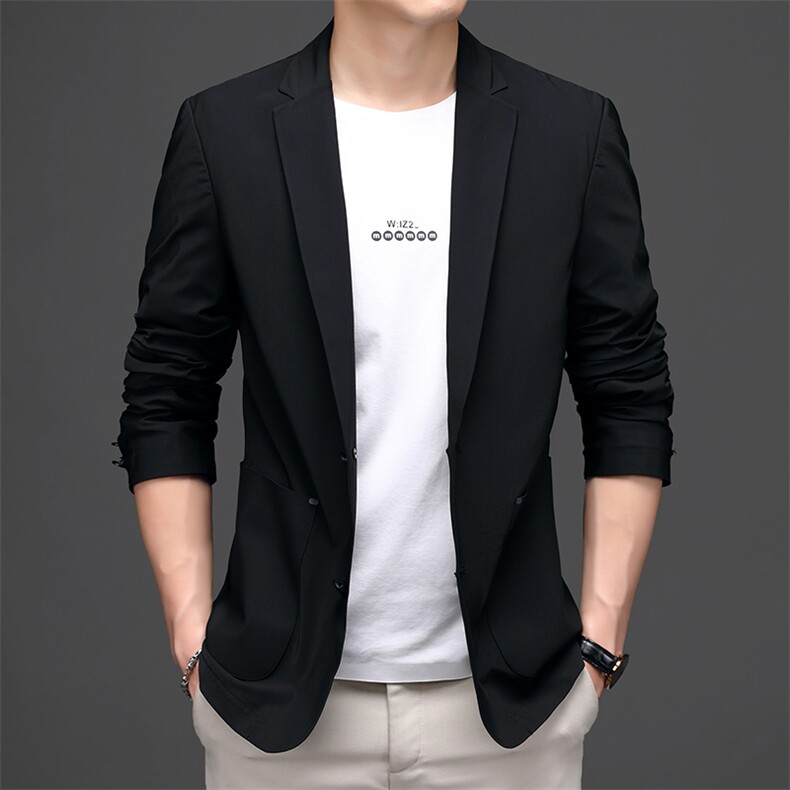 D208805男士2023秋新款长袖西服休闲外套薄款单西修身小西装P182,男装西服,电商B360