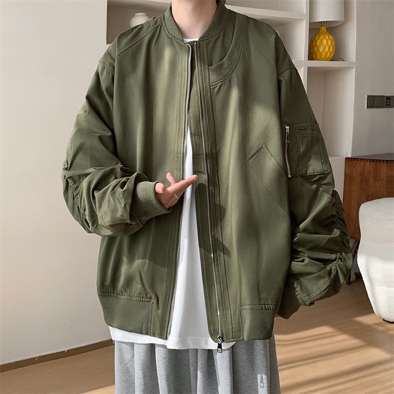 2025秋季新款美式高街飞行夹克男士潮流棒球服外套 D368 P118图片