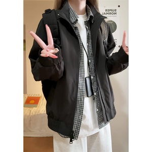 高品质春装新款老钱风美式高街解构立领棒球服飞行夹克休闲外套潮图片