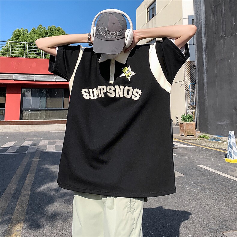 夏季新款拼接刺绣polo衫大码XZ604-PL103-P55控68,男装Polo衫,星座604
