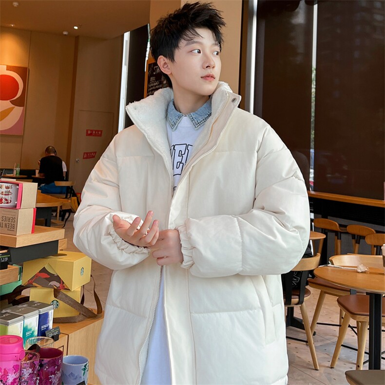 ！2023冬季男士羊羔毛加厚保暖棉衣立领纯色棉服MY100特P65,男装棉衣,电商B220