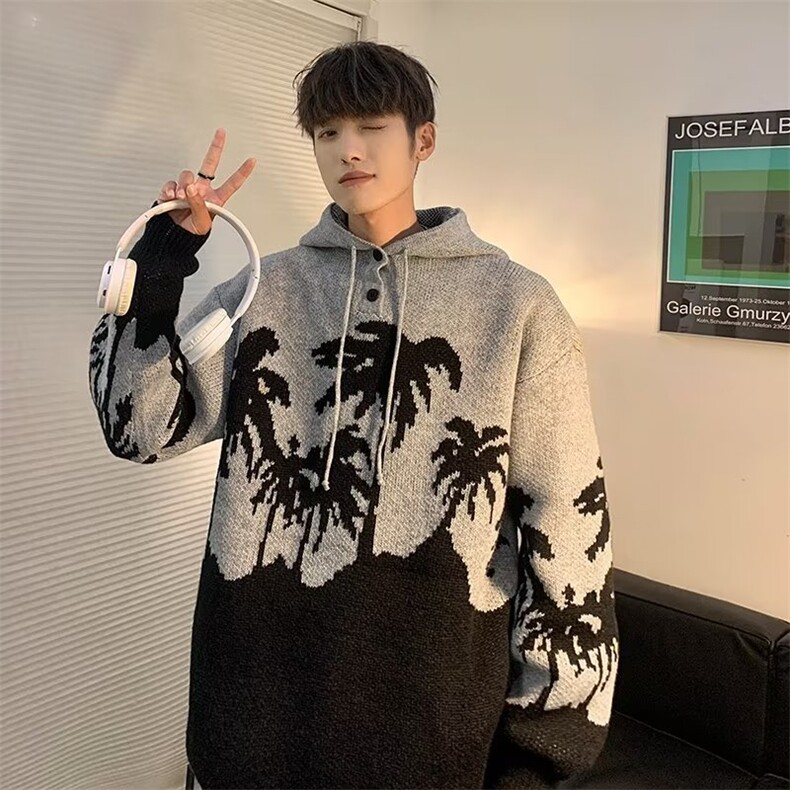 美式毛衣男慵懒风休闲针织衫 Y505 P55图片