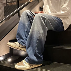 美式渐变微喇牛仔裤男秋冬新款潮牌宽松痞帅炸街裤子RK1149-P37，男装牛仔裤，星座412-2