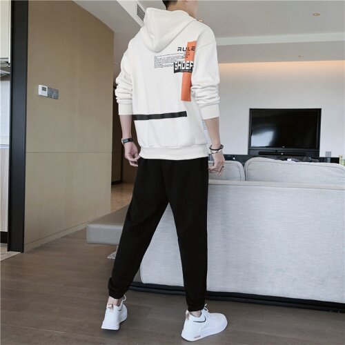 秋季新款宽松卫衣套装男青少年韩版潮流休闲运动两件套TZ778P65,男装休闲套装,电商A086
