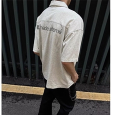 美式高街小众设计感半拉链金属扣POLO衫短袖T恤男情侣宽松上衣ins，男装T恤，星座506A
