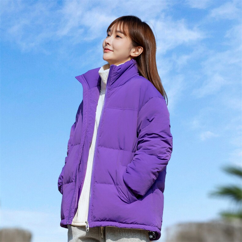 Y9977-P160 冬季90绒大码情侣羽绒服（黑色，米白插黑S-6XL）图片