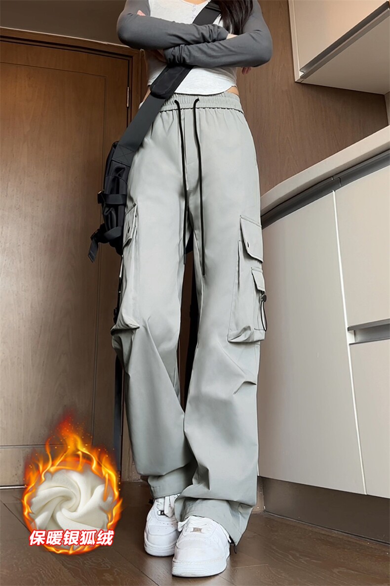 美式复古工装裤男加厚银狐绒机能防水伞兵裤K1317J加绒-特P45控88,男装工装外套,电商A001-1