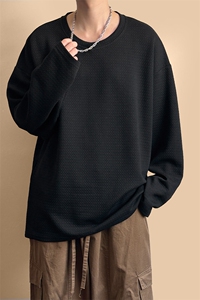 特批P35无差价秋季潮牌美式卫衣肌理感长袖T恤男百搭打底衫T1730图片