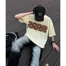 量大优供抖音视频支持得物配合二开美式满天星亮片短袖T恤MTX381，男装T恤，电商A486