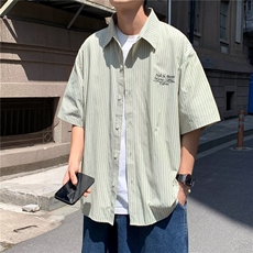 夏季新款潮原宿气质文艺青春流行拼色短袖潮流衬衫AC04P29，男装衬衫，星座1116-2