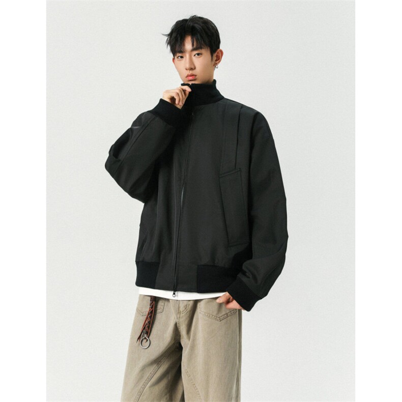 美式飞行服立领夹克男款痞帅短款外套棒球服潮504-W680-特P60控98图片