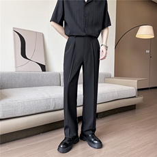 西裤男生直筒宽松垂坠感高级感夏季薄款休闲裤美式高腰休闲裤，男装西裤，星座410-7