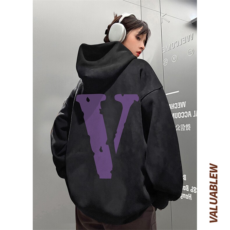 麂皮绒连帽卫衣重磅400克紫v印花JL7011-P45控78（抖音不可售）图片