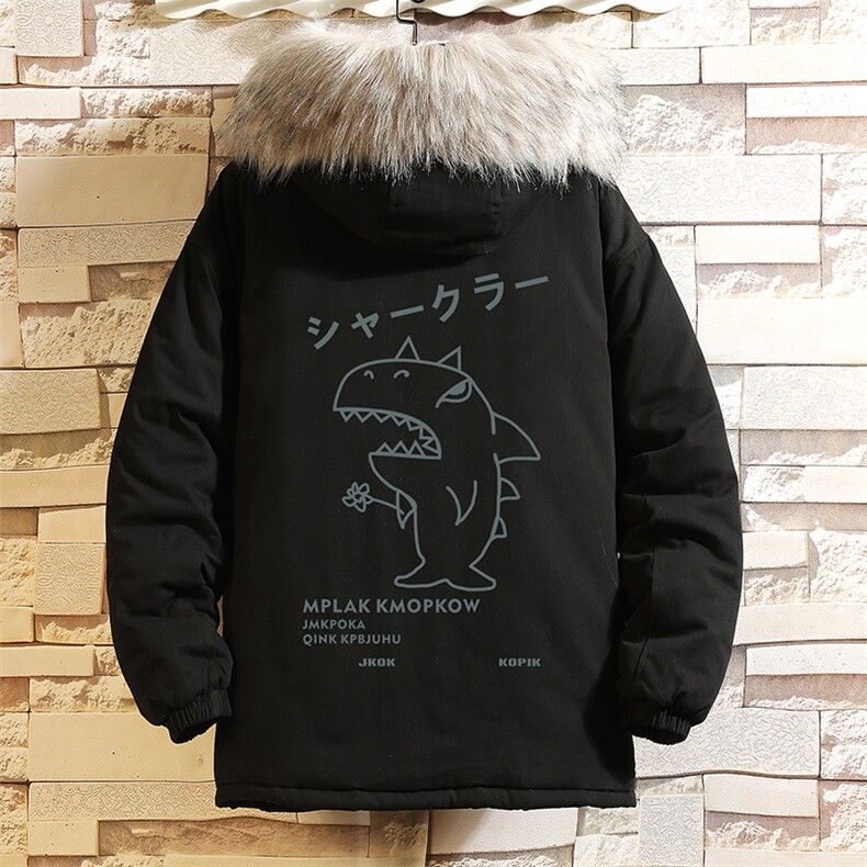 MM48092-P130 冬季大毛领衣男士大码加厚袄男服 砖墙挂拍图片