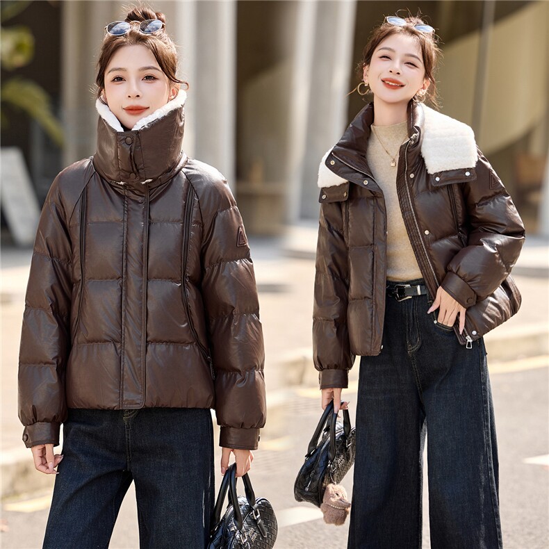 现货2025年冬季新款羽绒服韩版休闲保暖羽绒服毛领可拆卸,女装羽绒服,悦祺