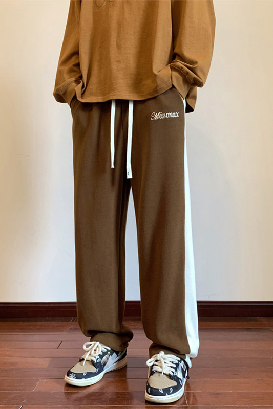 2026秋季美式字母刺绣拼接休闲裤长裤XZ604-KP83-P55控68,男装休闲裤,星座604